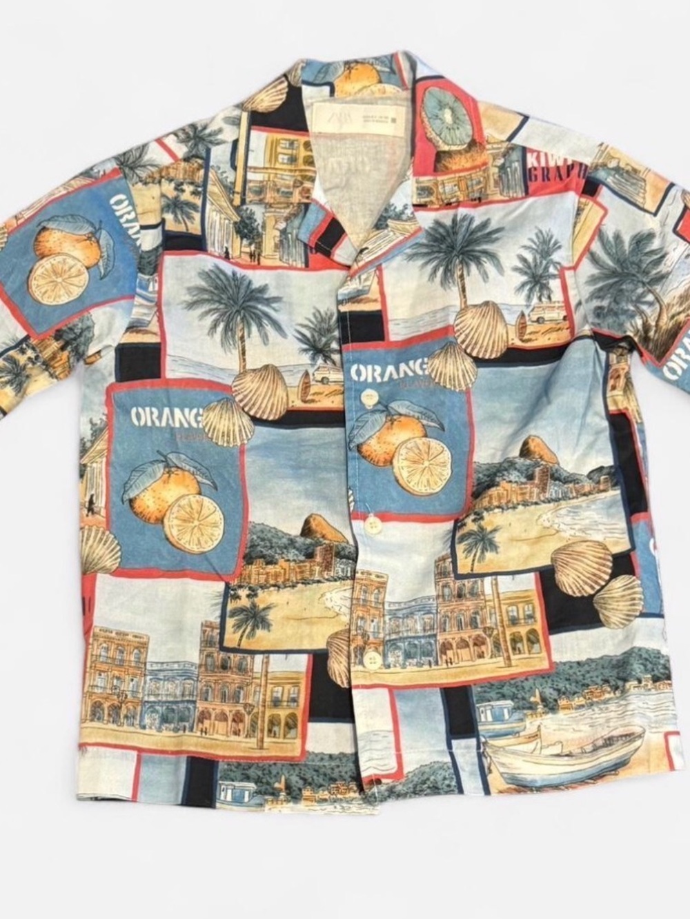 Zara Kids Resortwear Shirt Sz 6 Multicolor